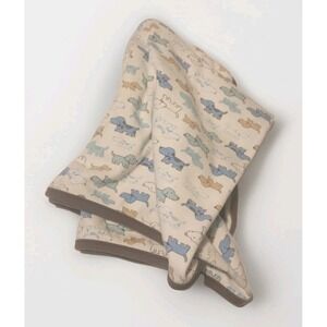 Little Me Puppy Blue/ Brown Unisex Security/ Receiving Blanket 21x27